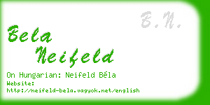 bela neifeld business card
