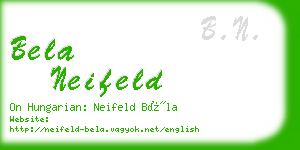 bela neifeld business card